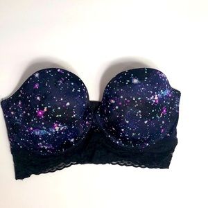 PINK Victoria’s secret 34D galaxy strapless bra